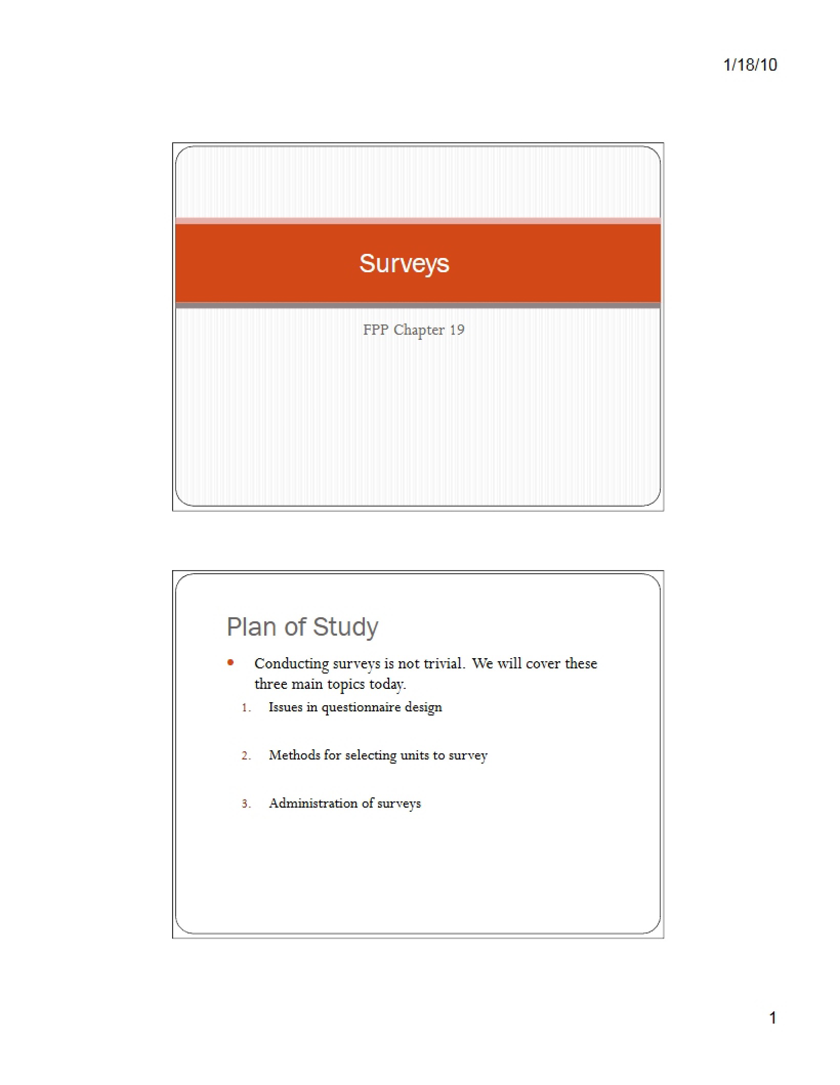 Survey Methodologies