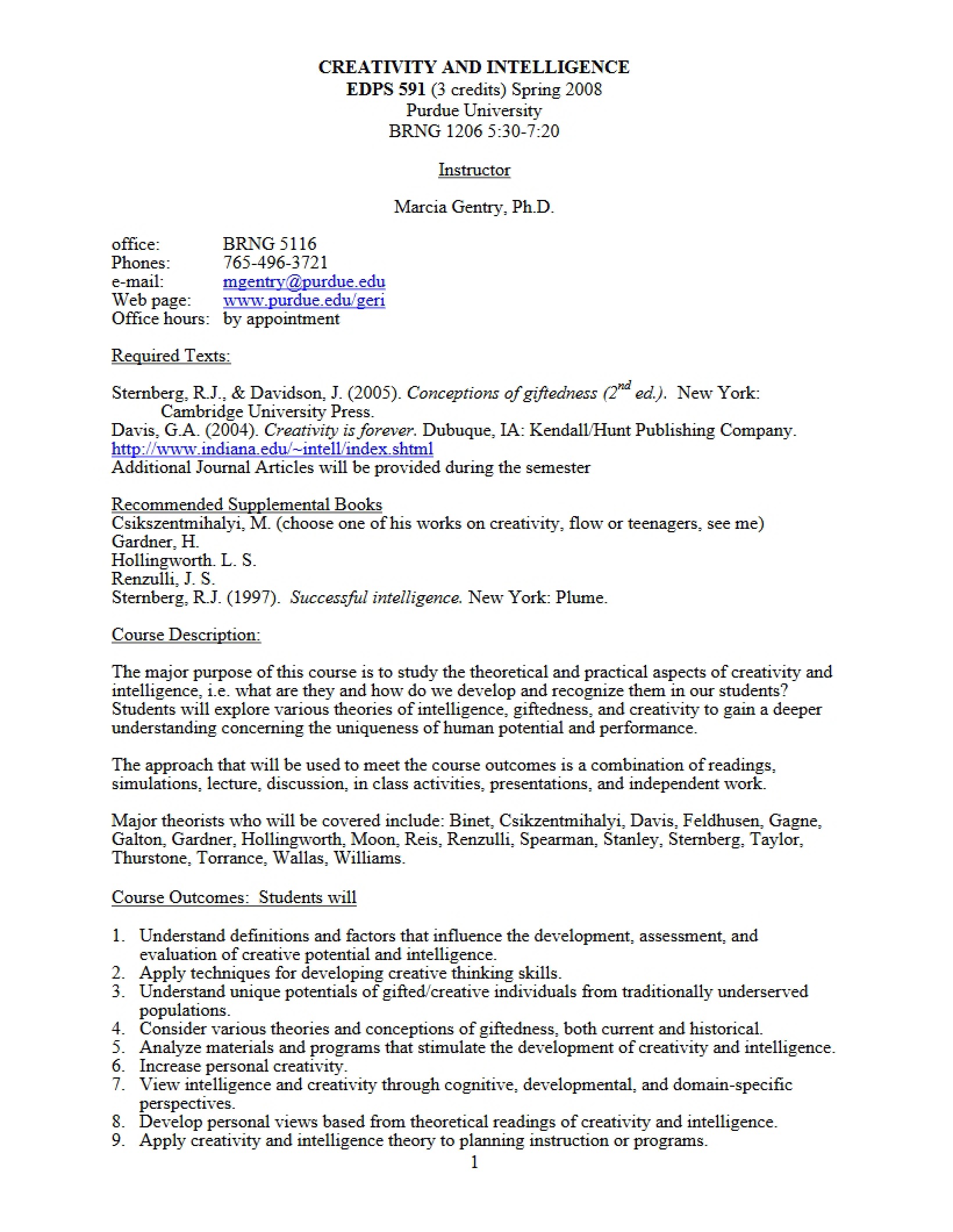 Syllabus - 7 Pages