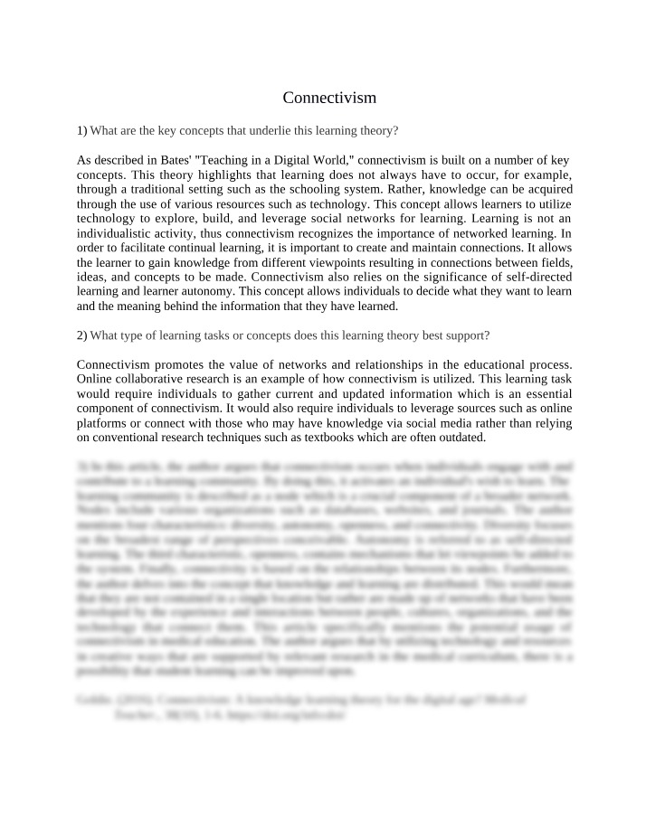 Connectivism - A Modern Approach to Knowledge and Learning