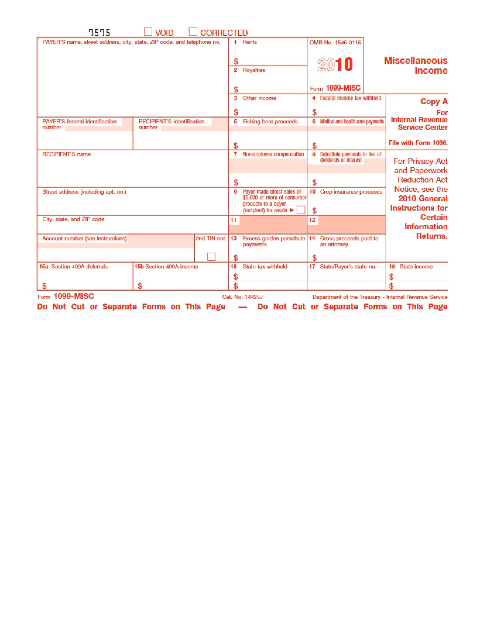 IRS 1099-MISC Form
