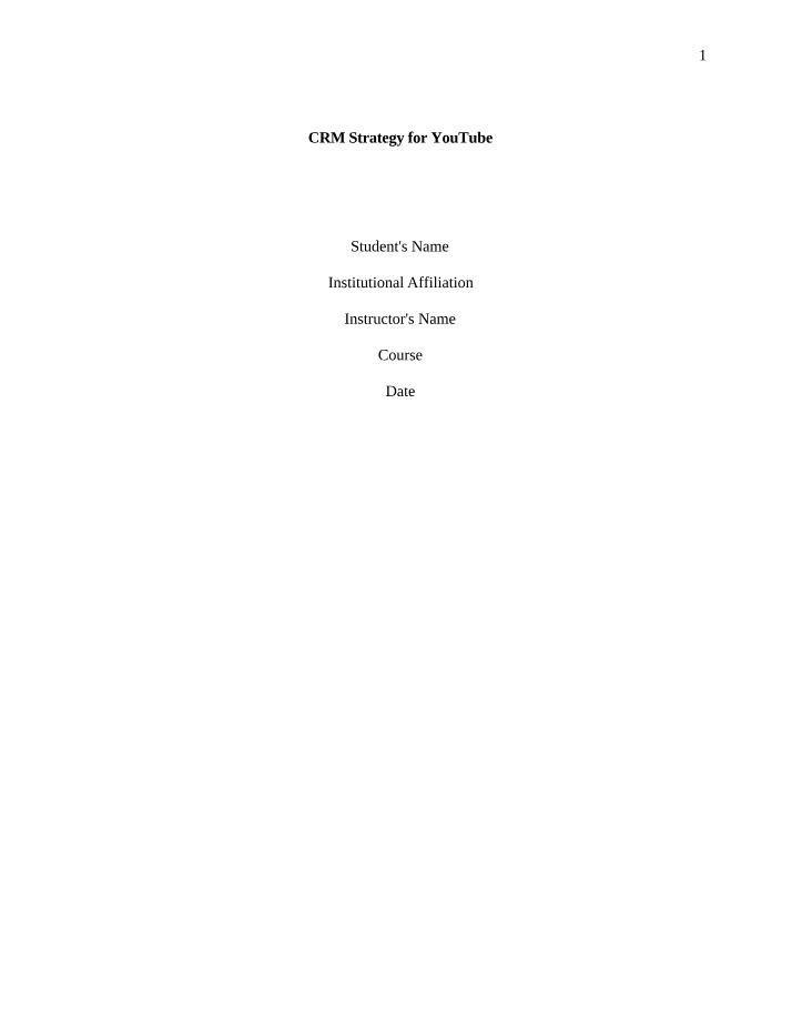 YouTube CRM Strategy - Building Strong Customer Relationships