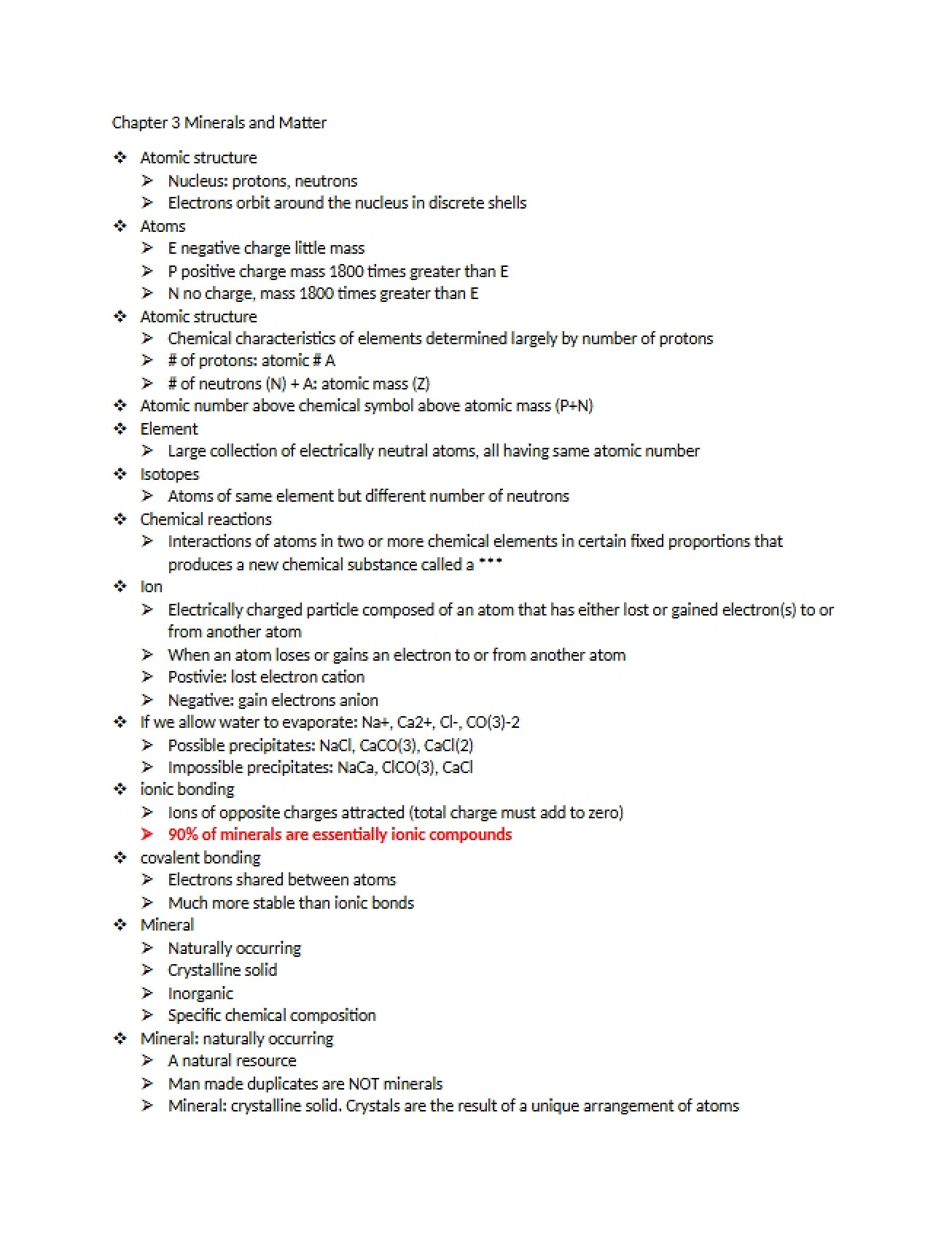 Chapter 3 Minerals and Matter
