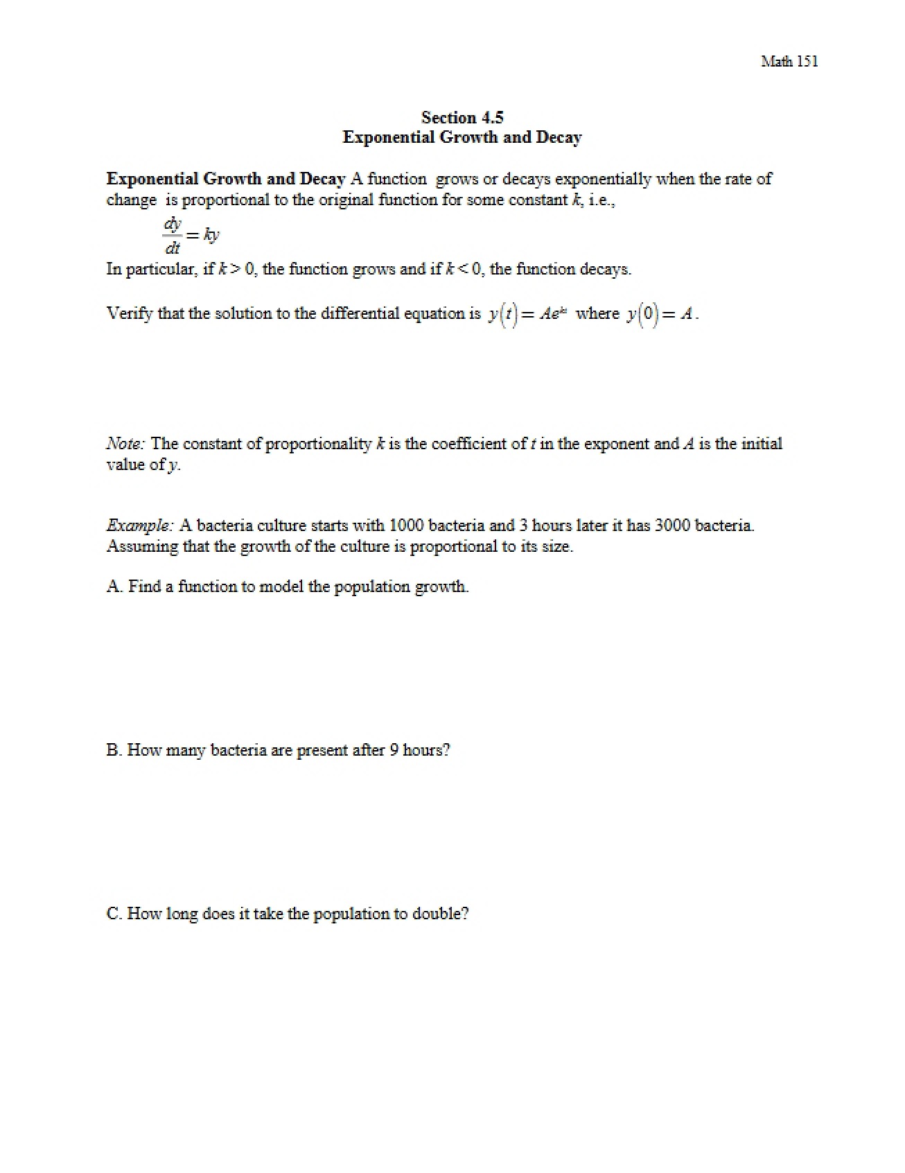 Materials for Sections 4-5