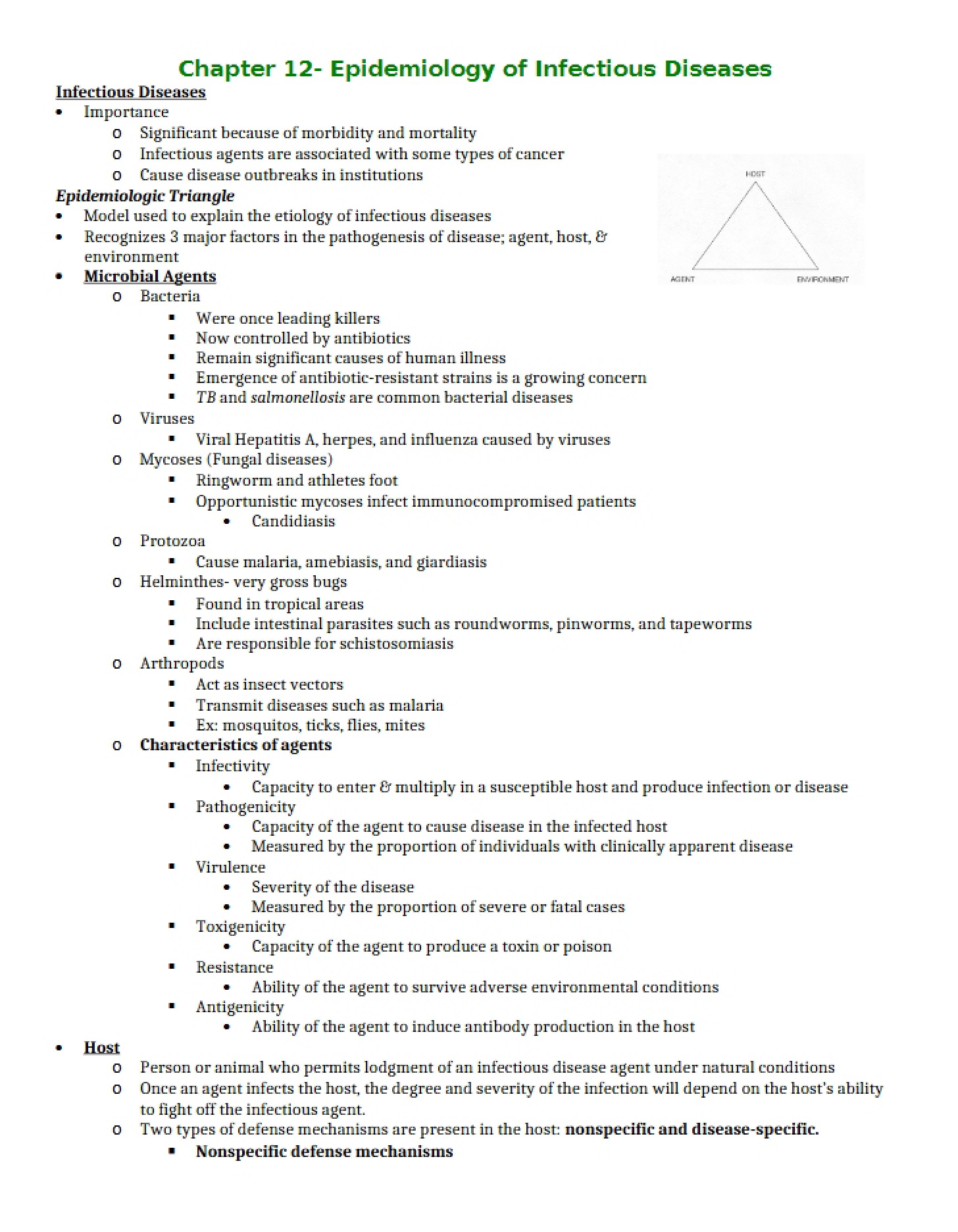 Epidemiology of Infectious Diseases (Chapter 12)