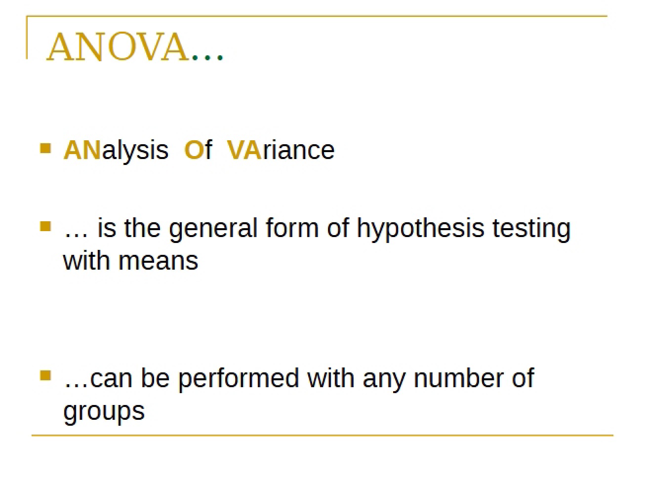 Spring 2012 Introduction to ANOVA