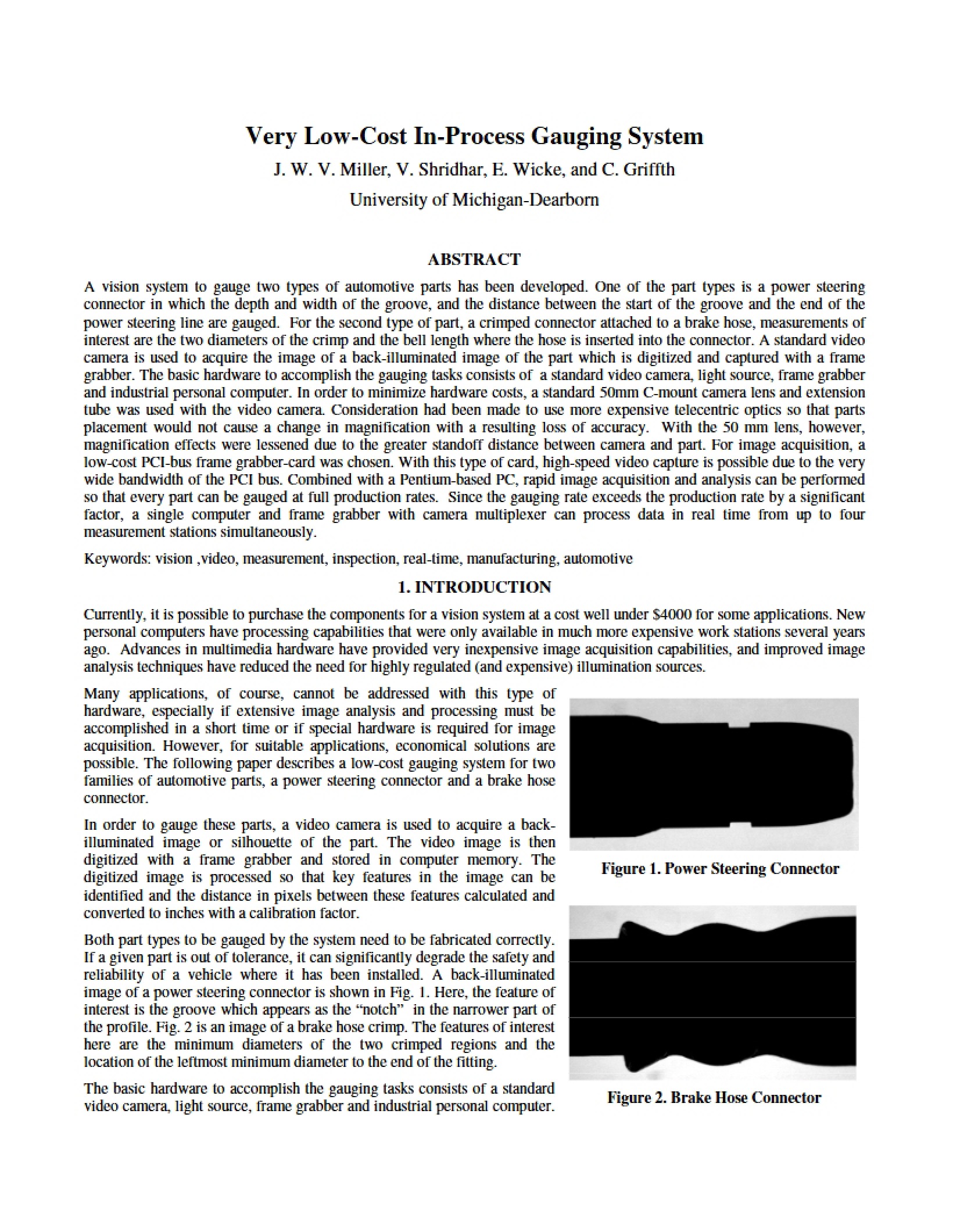 Gauging System Low-Cost In-Process