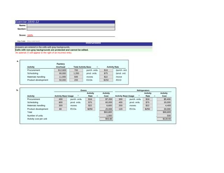 Accounting 101 - Exercise 18-4.12
