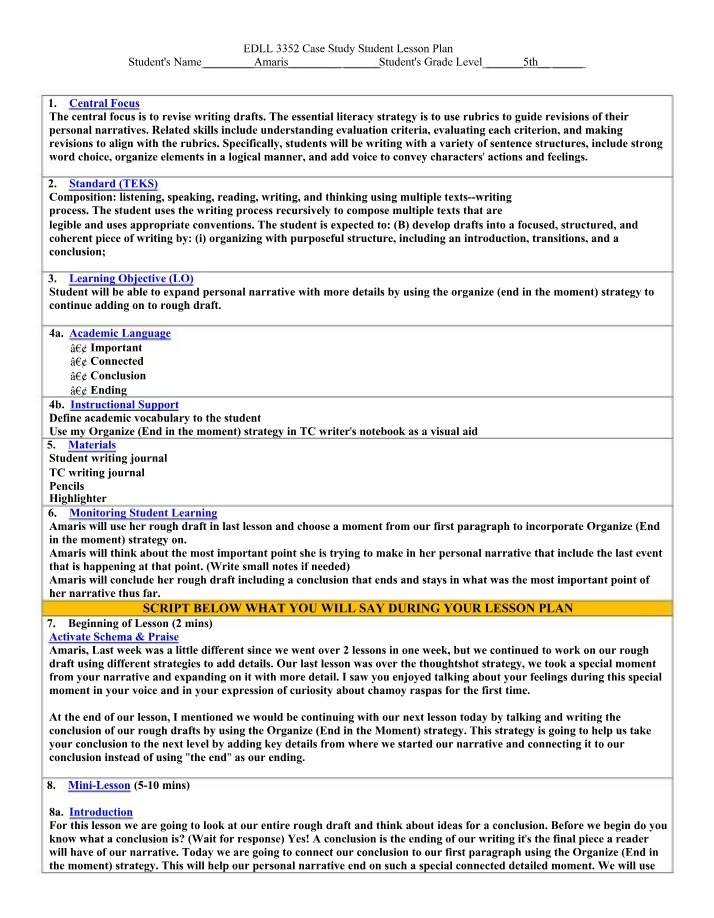 Revise Writing Drafts - Using Rubrics to Improve Personal Narratives