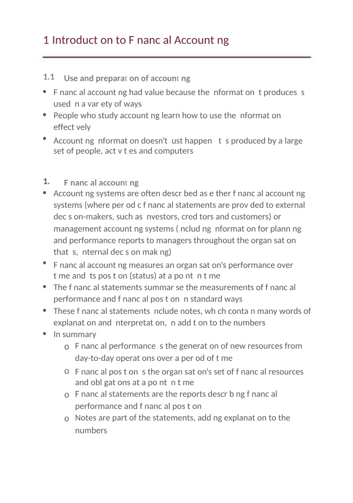 Financial Accounting Introduction