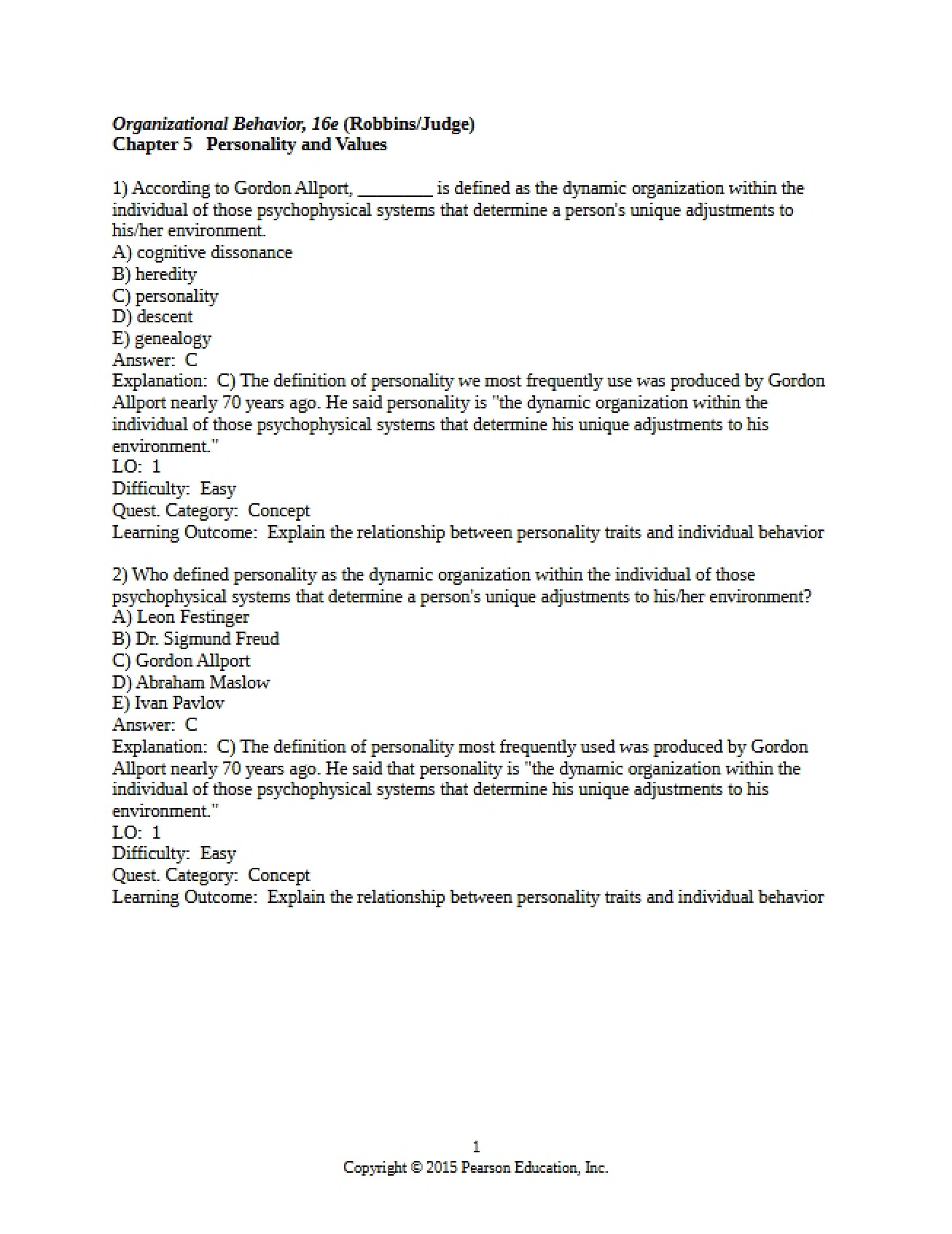 Chapter Five Organizational Behavior