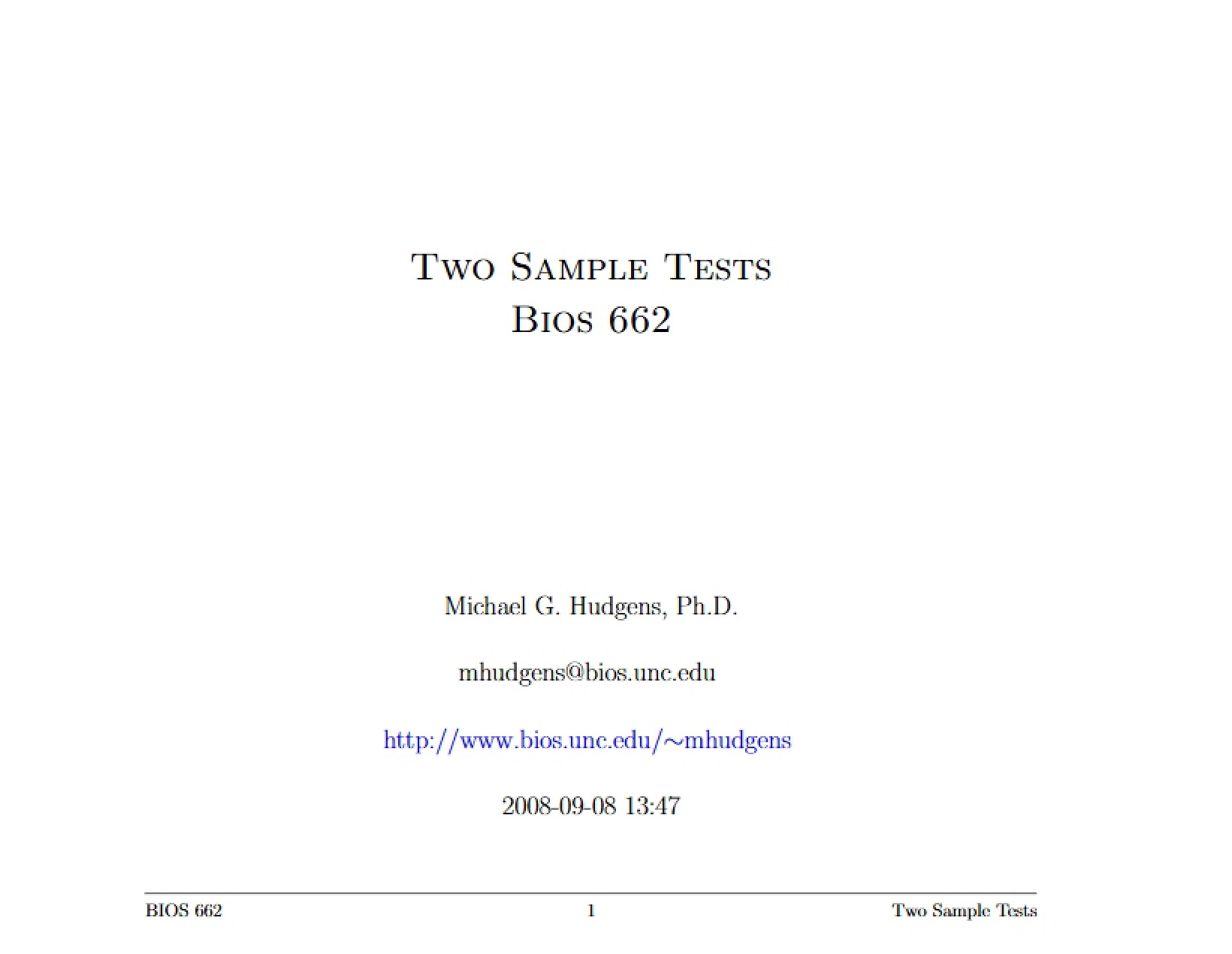 Two-Sample Hypothesis Testing