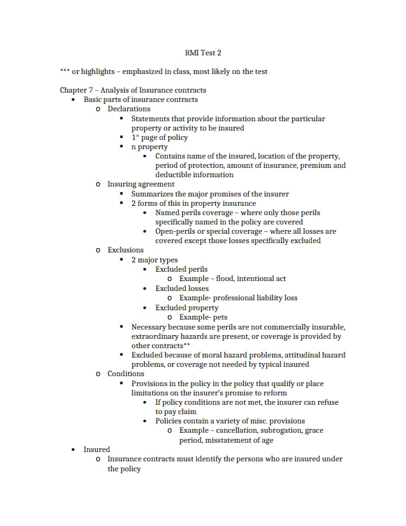 Analysis of Contracts - Chapter 7