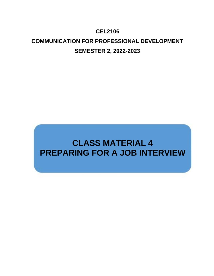 CEL2106 - Class Material 4