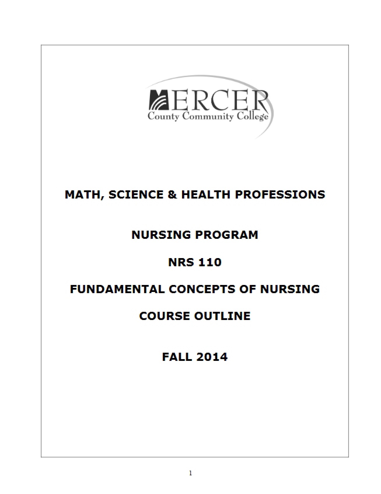 Fundamental Nursing Concepts Outline