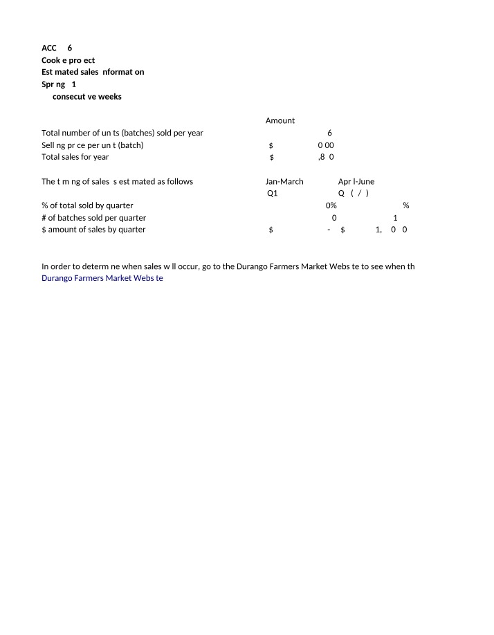 Flexible Budget Tab for ACC 226 Cookie Project