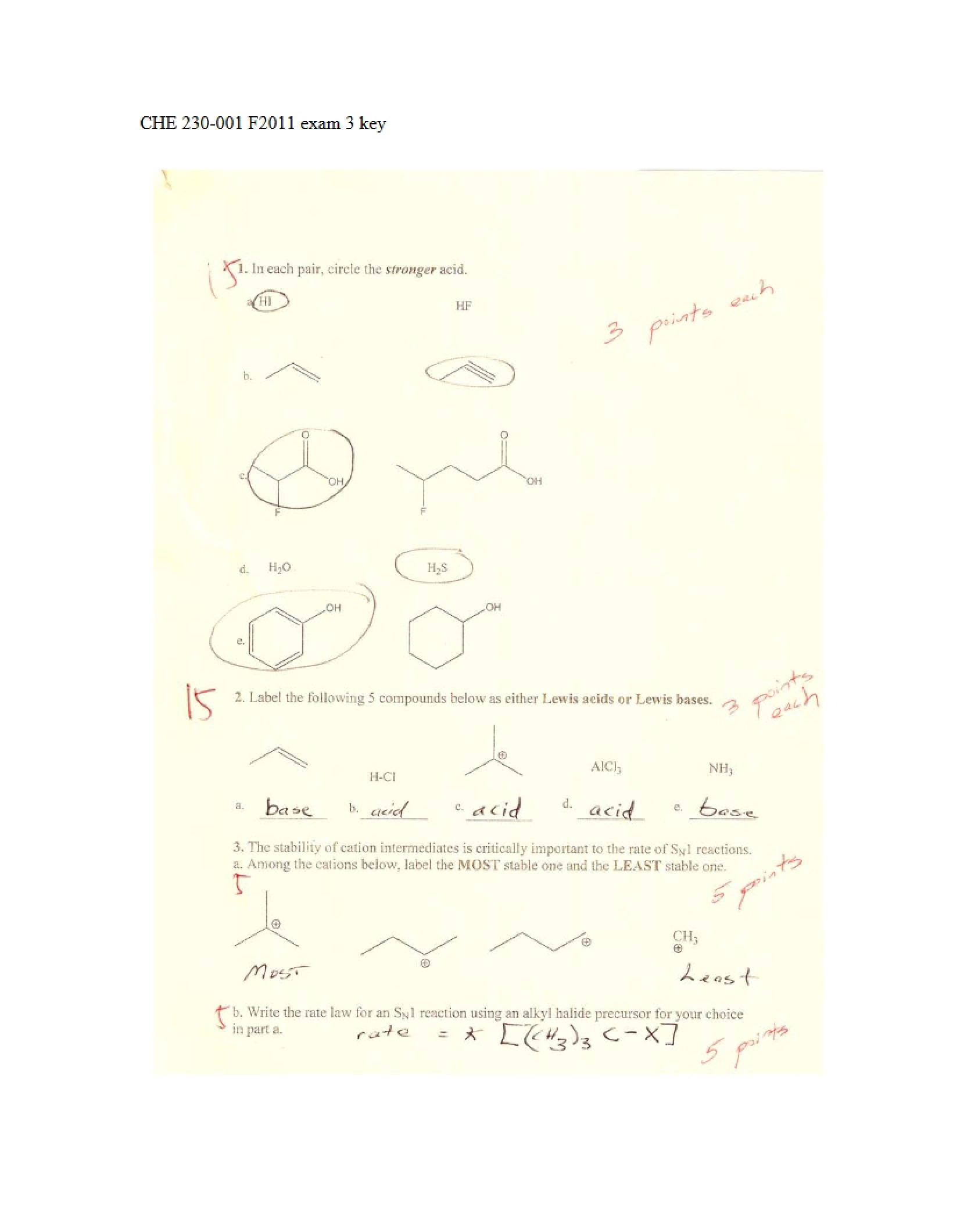 Key Exam Three