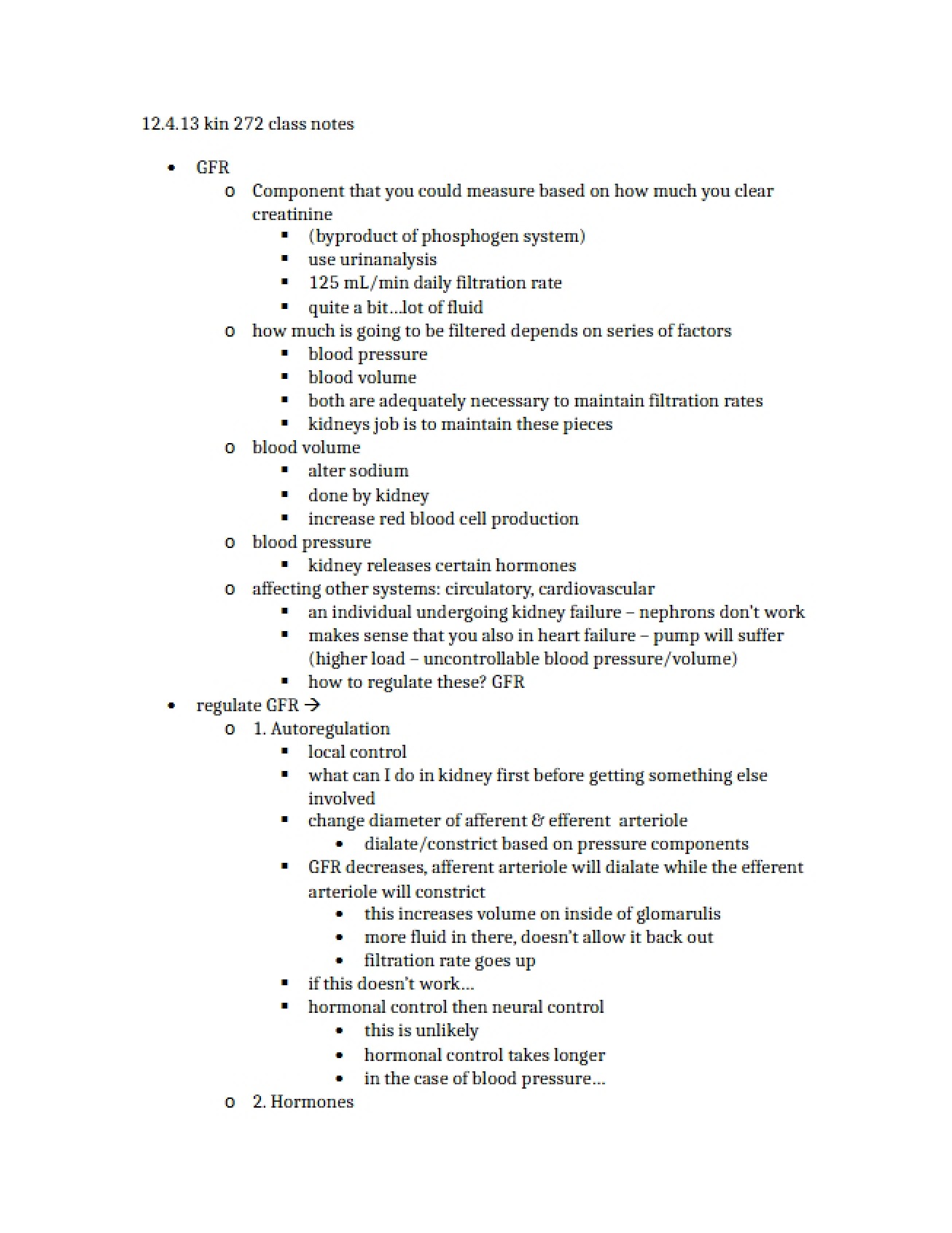 Class Notes from December 4, 2013