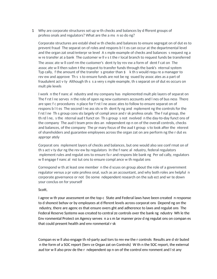 Checks and Balances in Corporate Structures