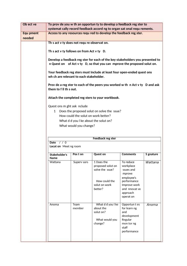 BSB50420 Objective Document