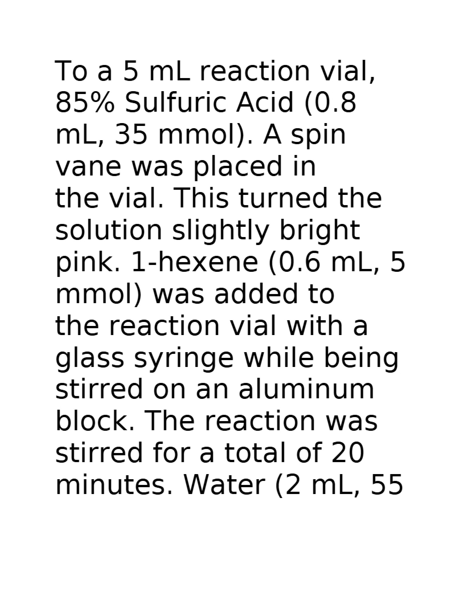 1-Hexene Hydration Process