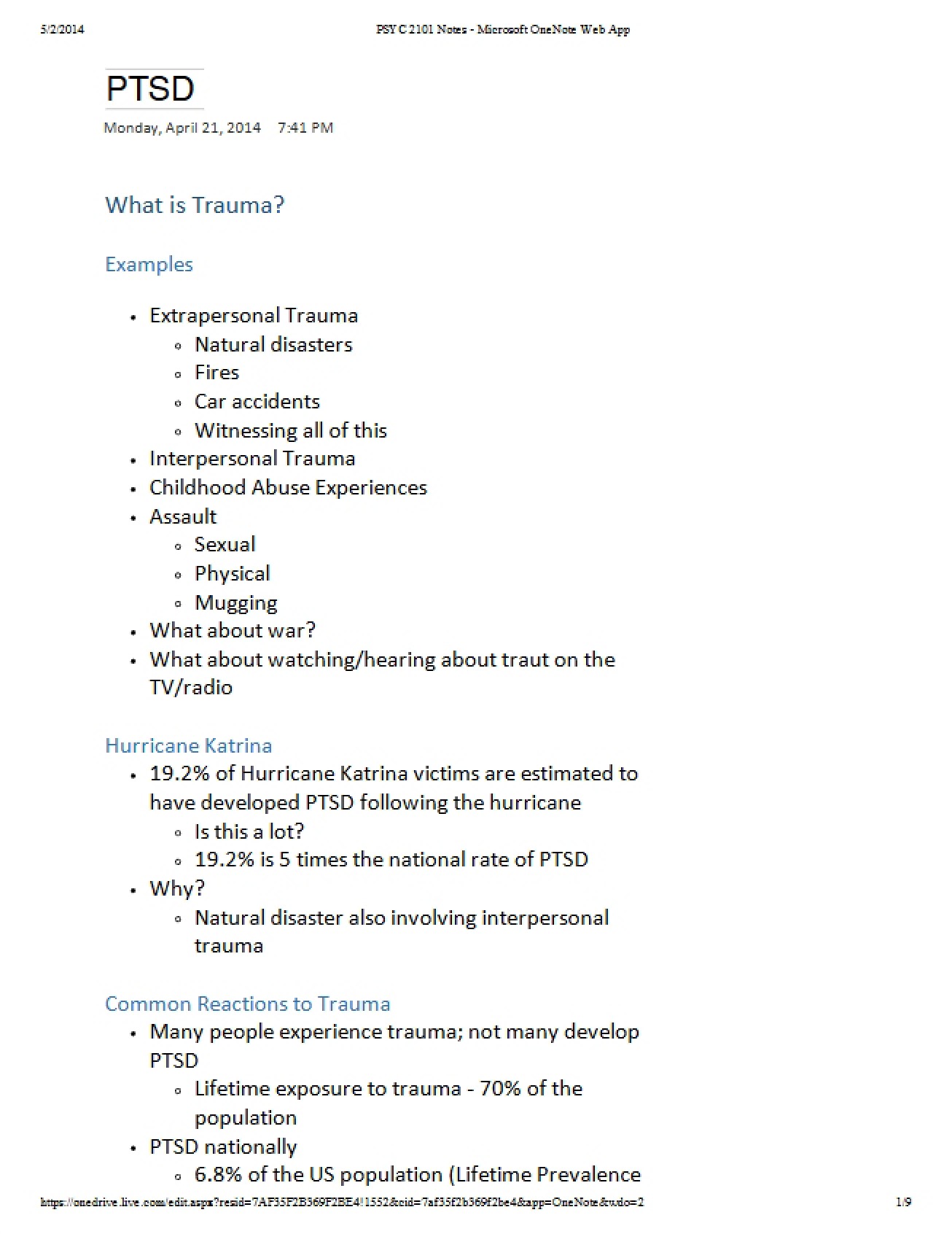 Adjustment Psych Lecture Notes