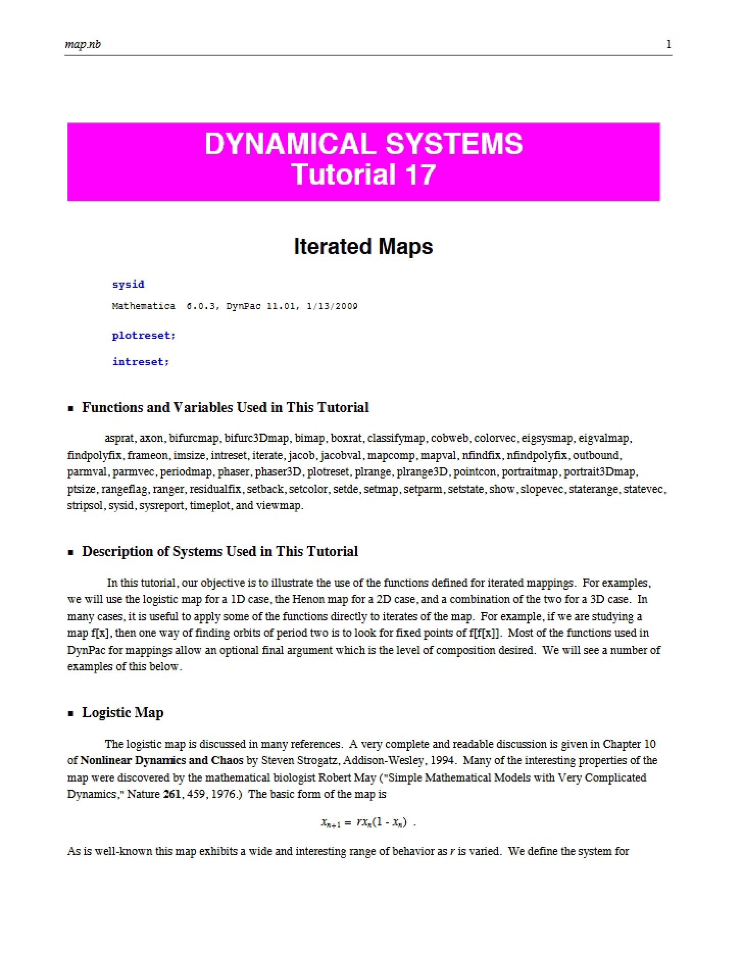 Dynamical Systems Study Notes