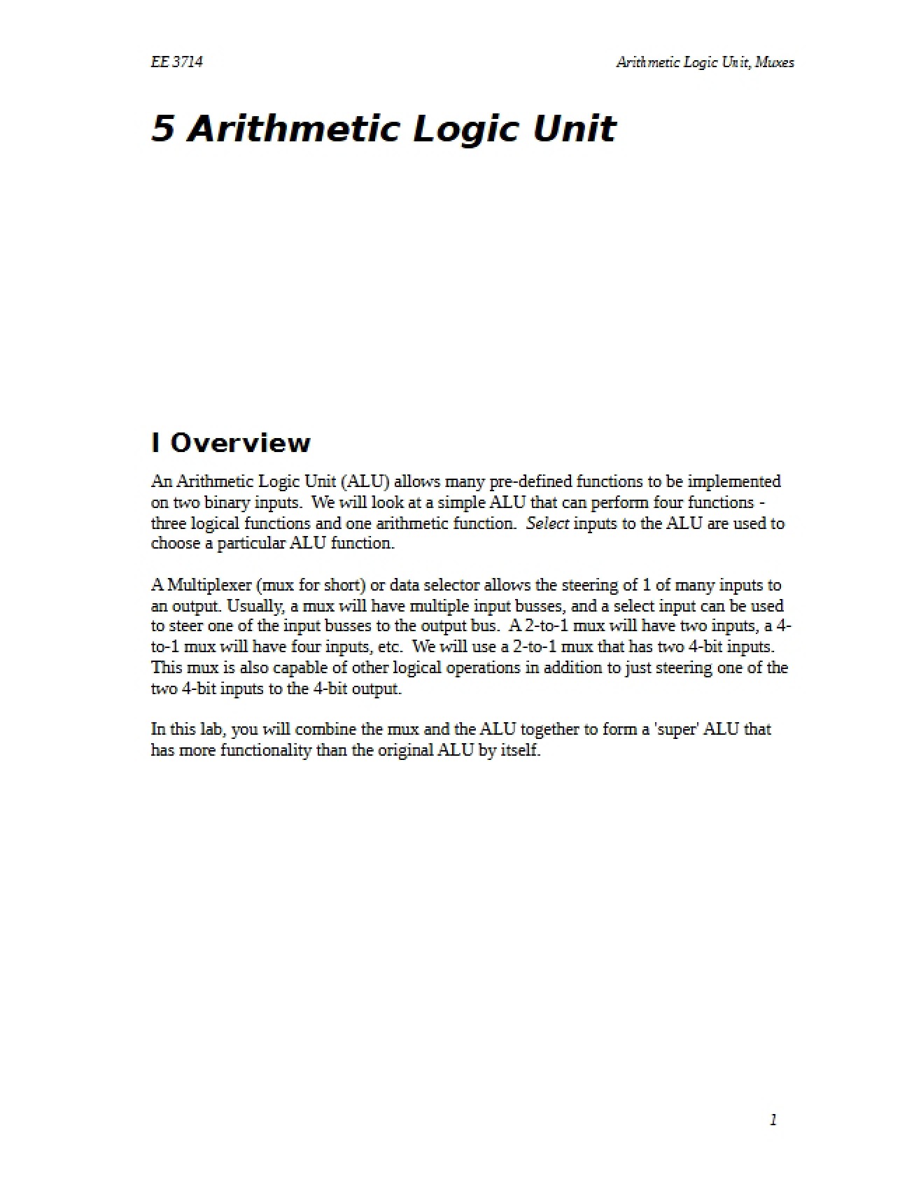 ALU (Arithmetic Logic Unit)