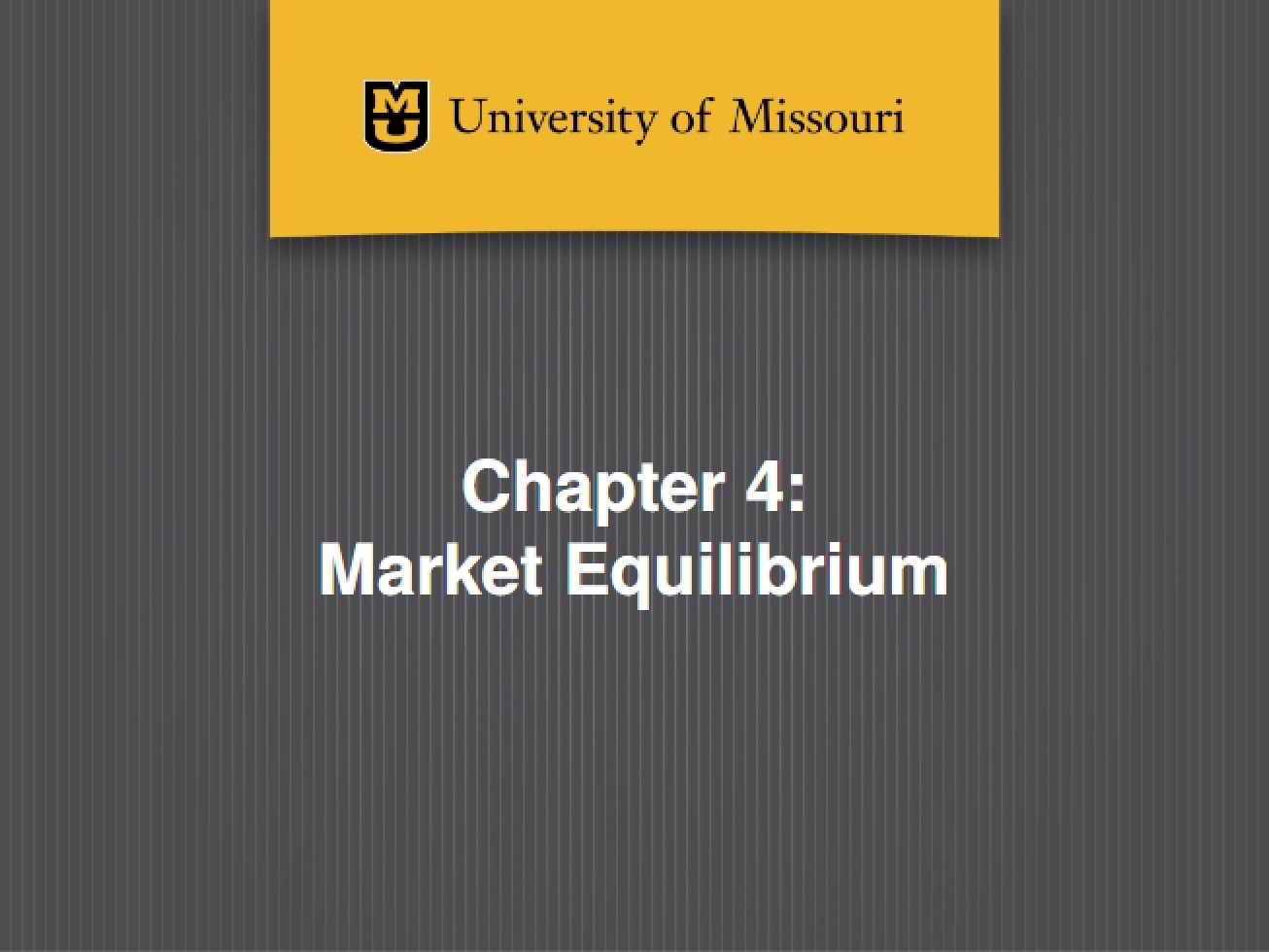 Market Equilibrium Fourth Chapter
