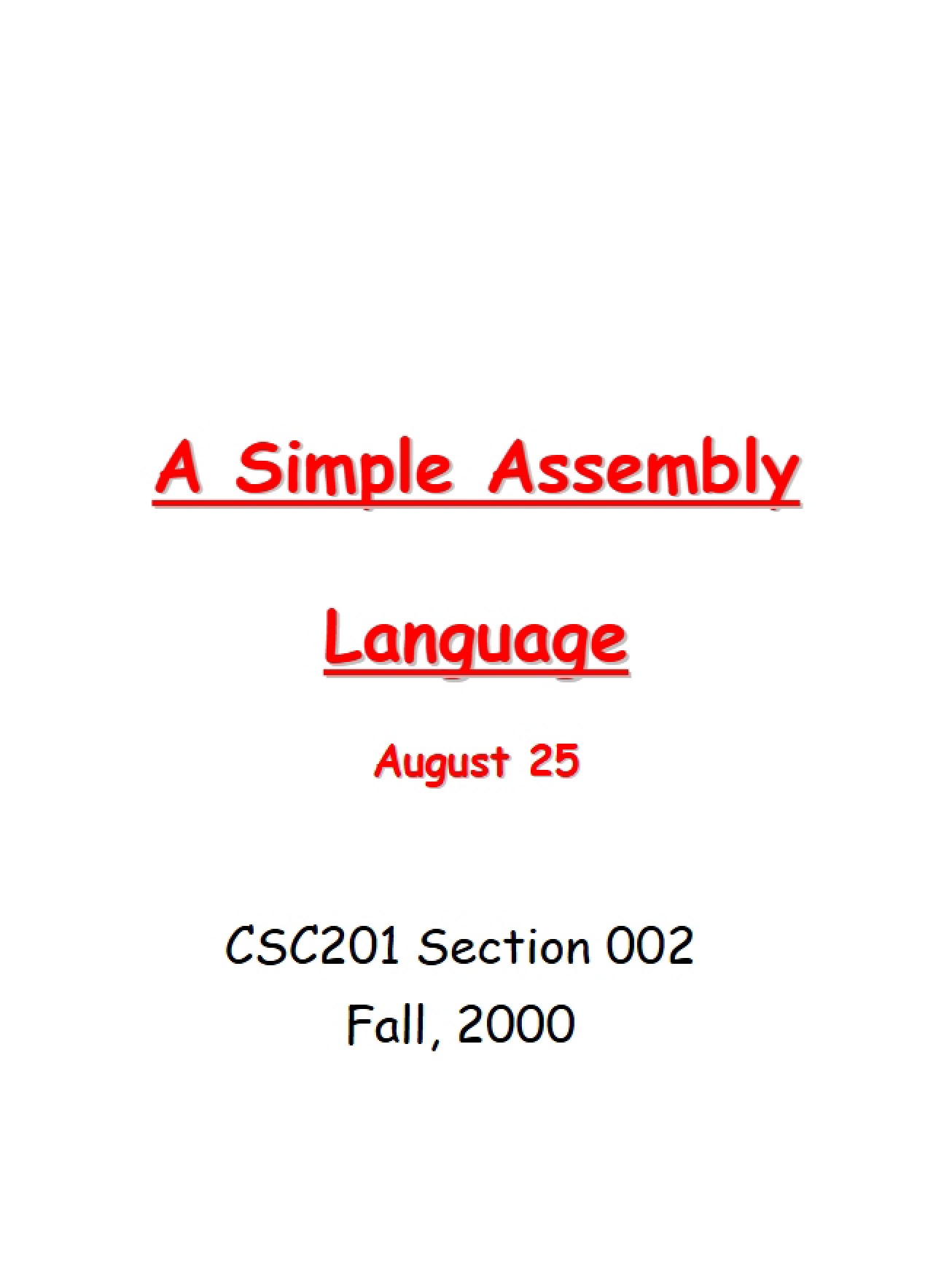 Assembly Language Basics