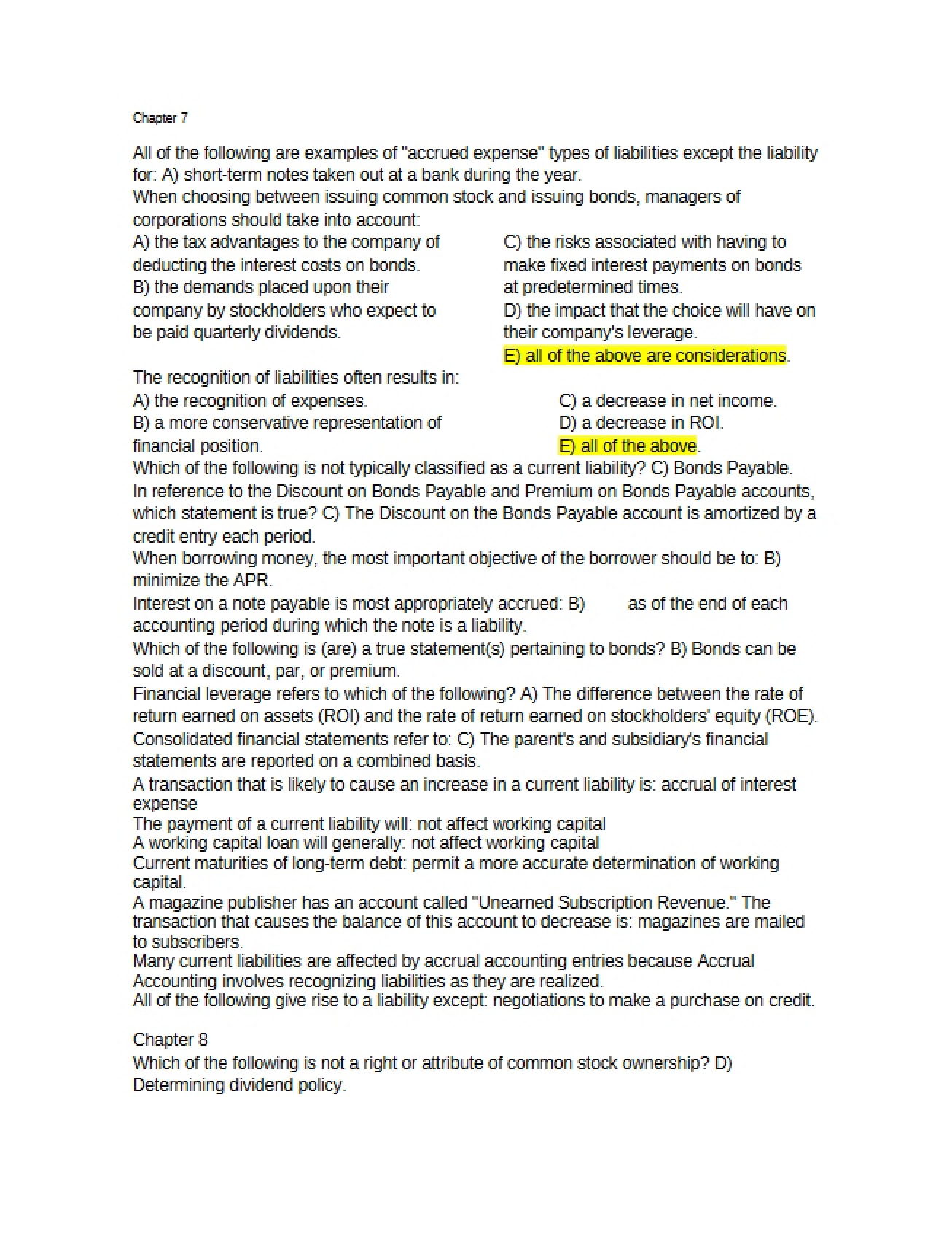 Accounting Chapter Seven Summary