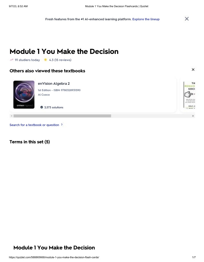 You Make the Decision - Module 1