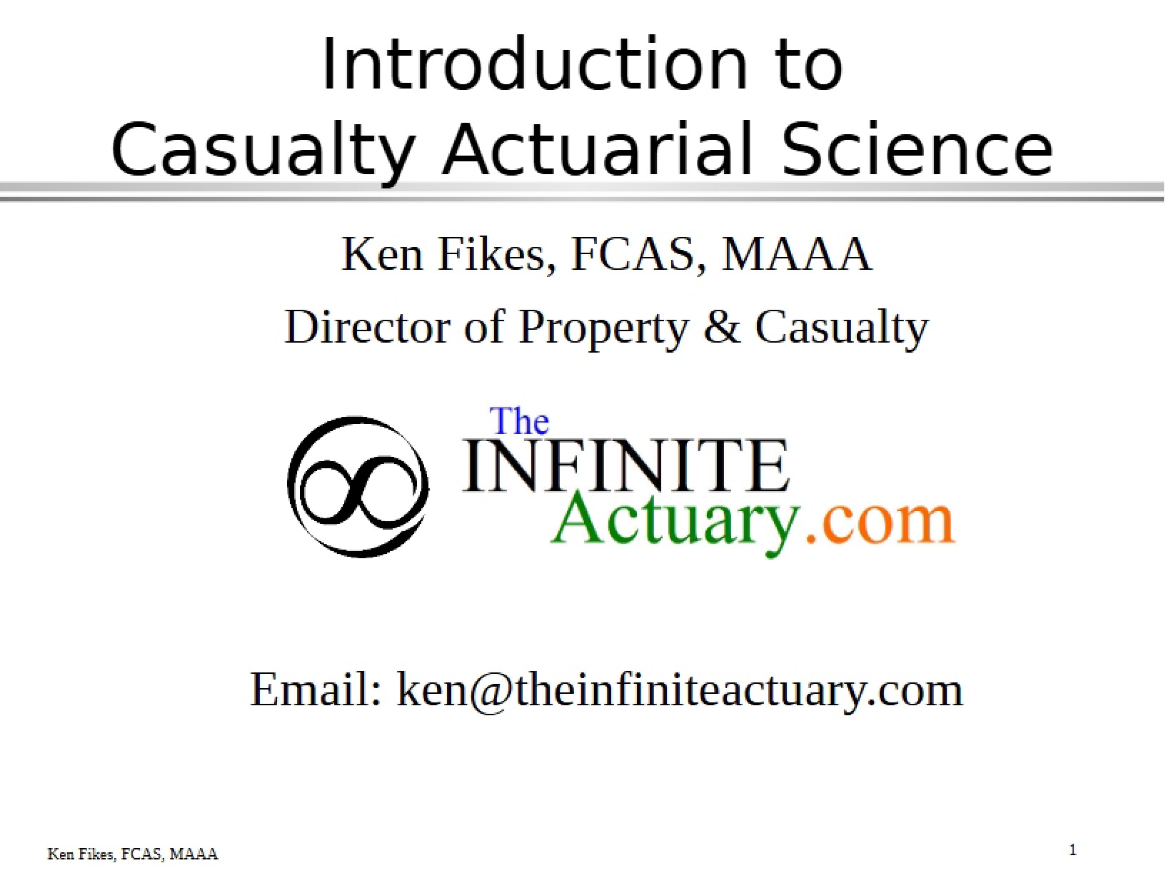 Notes on Actuarial Science