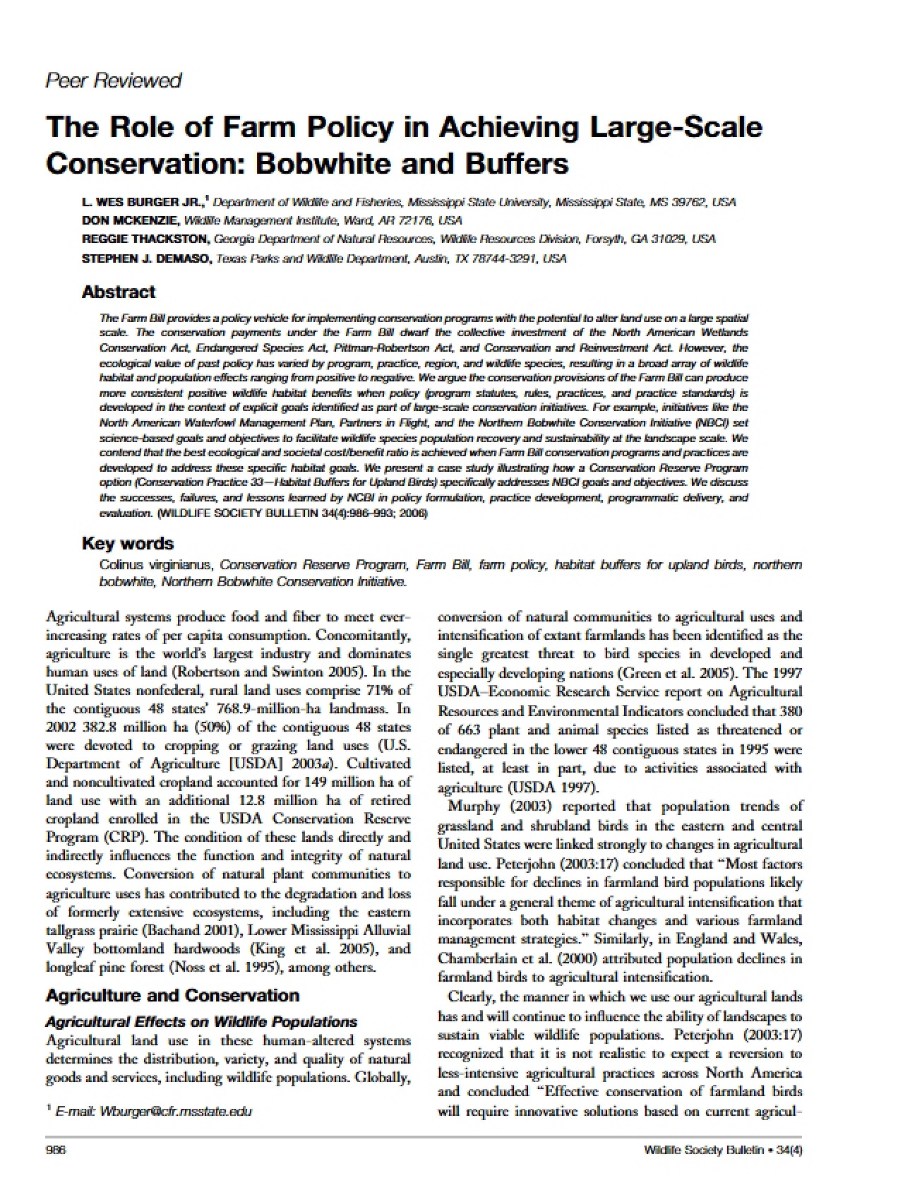 Achieving Conservation through Farm Policy
