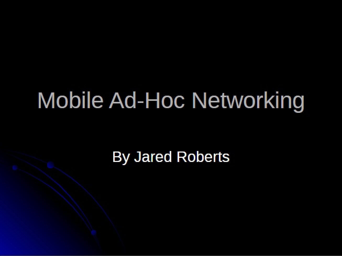Ad-Hoc Networking for Mobile