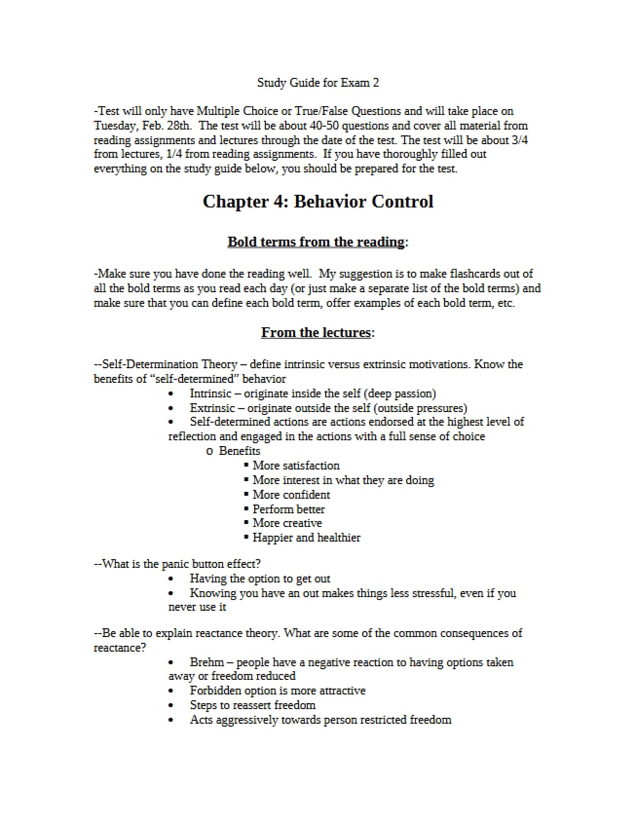 Chapter 4 Controlling Behavior