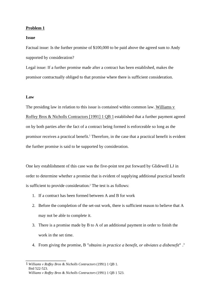 Contract Law Assignment