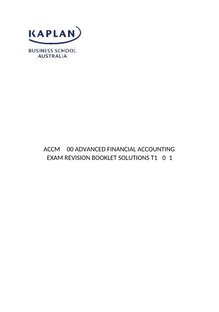 ACCM4200 Revision Booklet Solutions