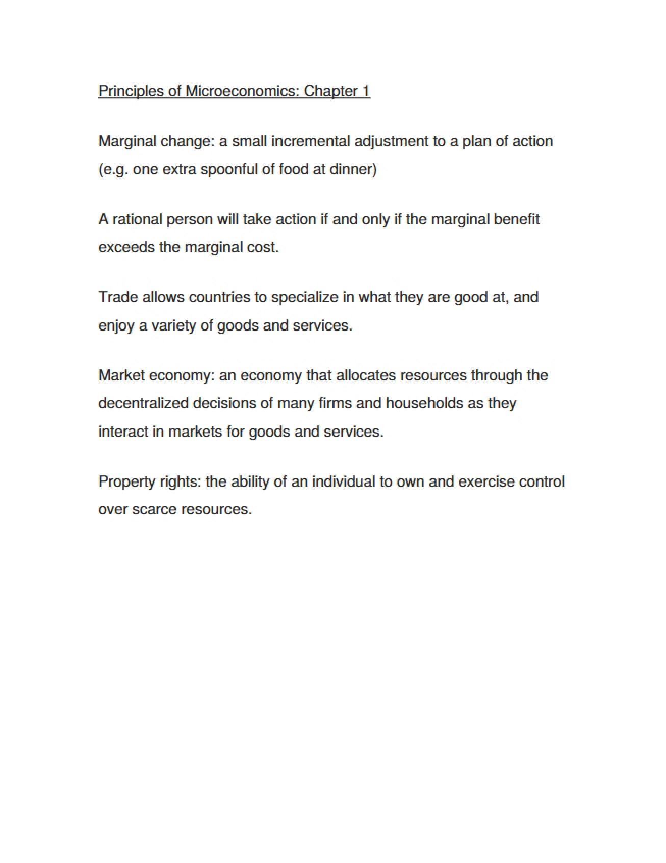Microeconomics Course Notes
