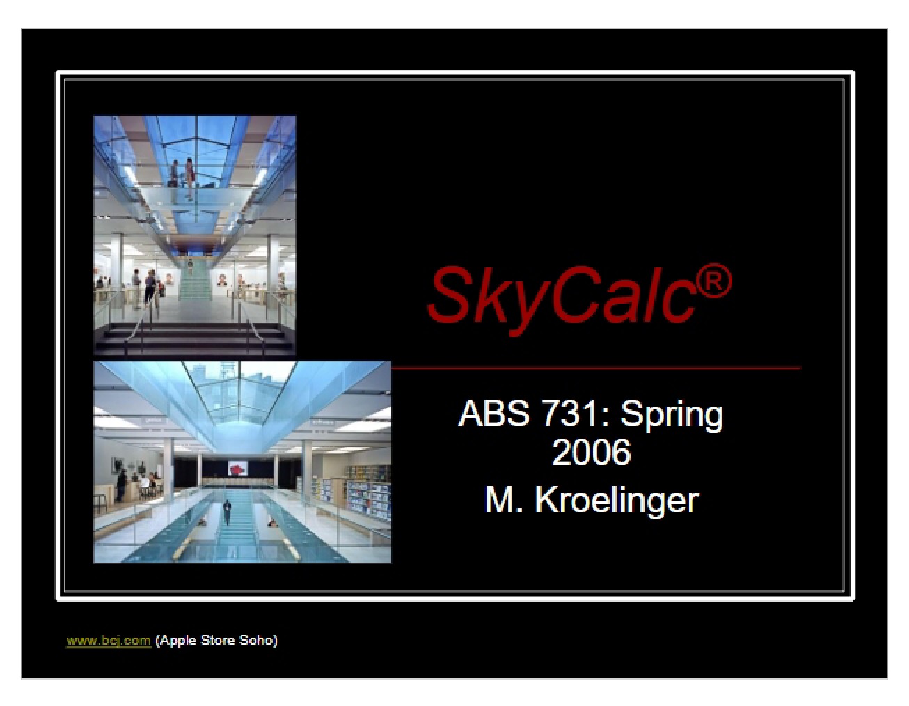 SkyCalc Tool