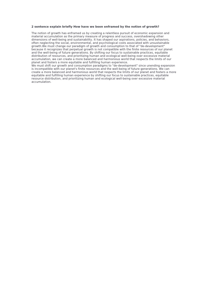 The Enframing of Growth - Shifting Sustainable Paradigms