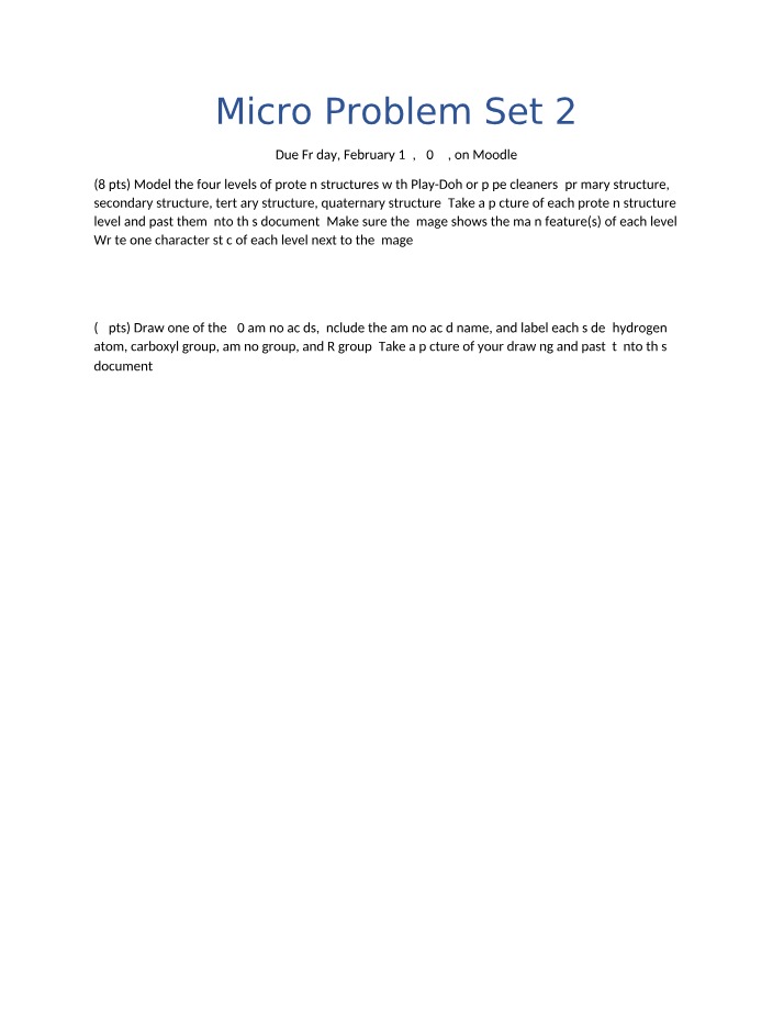 Problem Set 2 for Microbiology