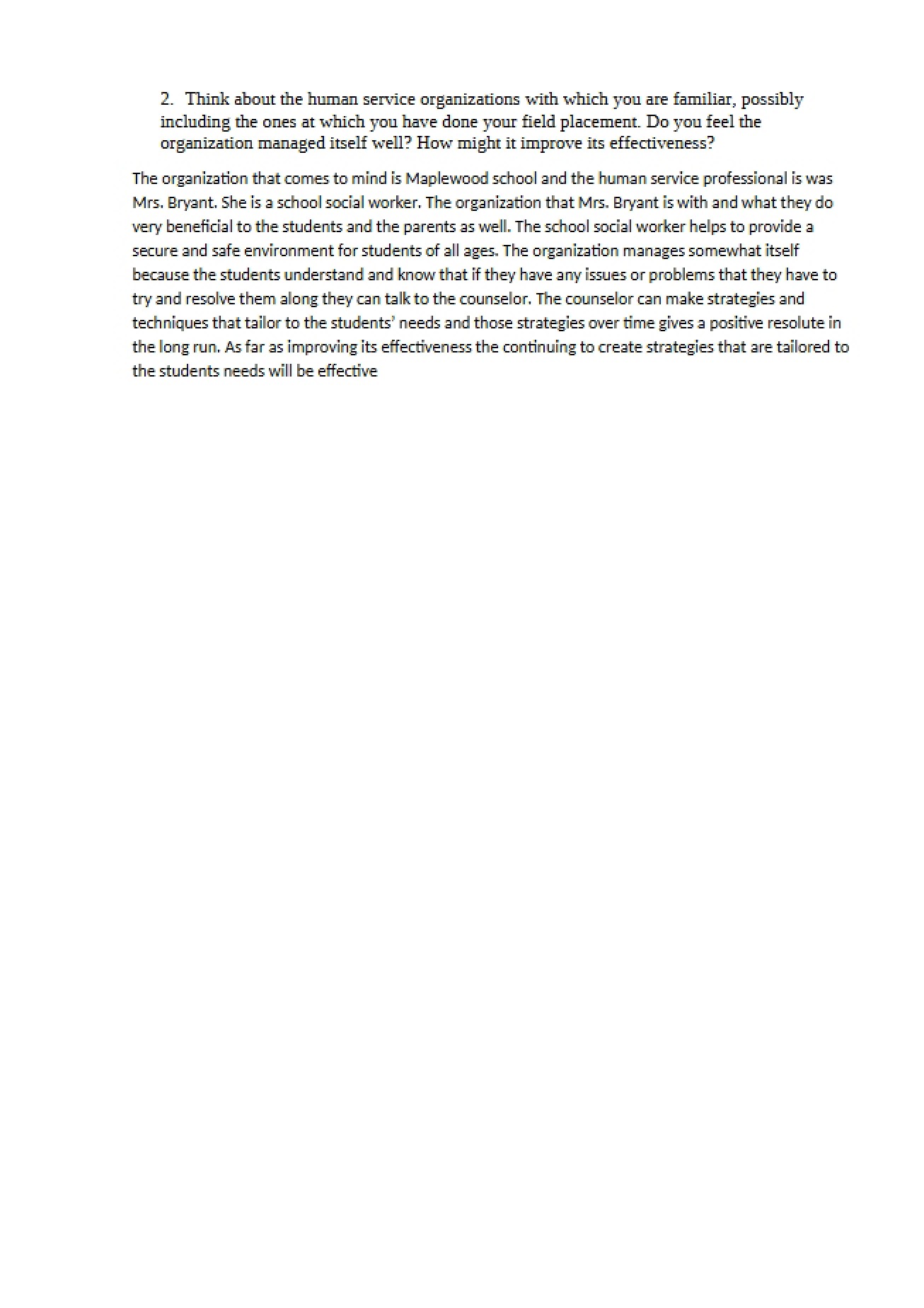 Advanced Building Community in Organizations Assignment