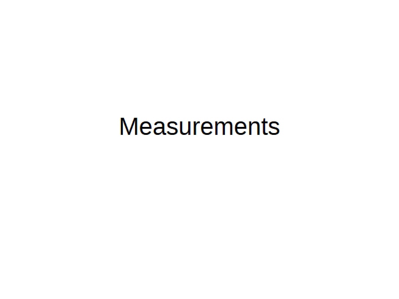 Measurement Methods