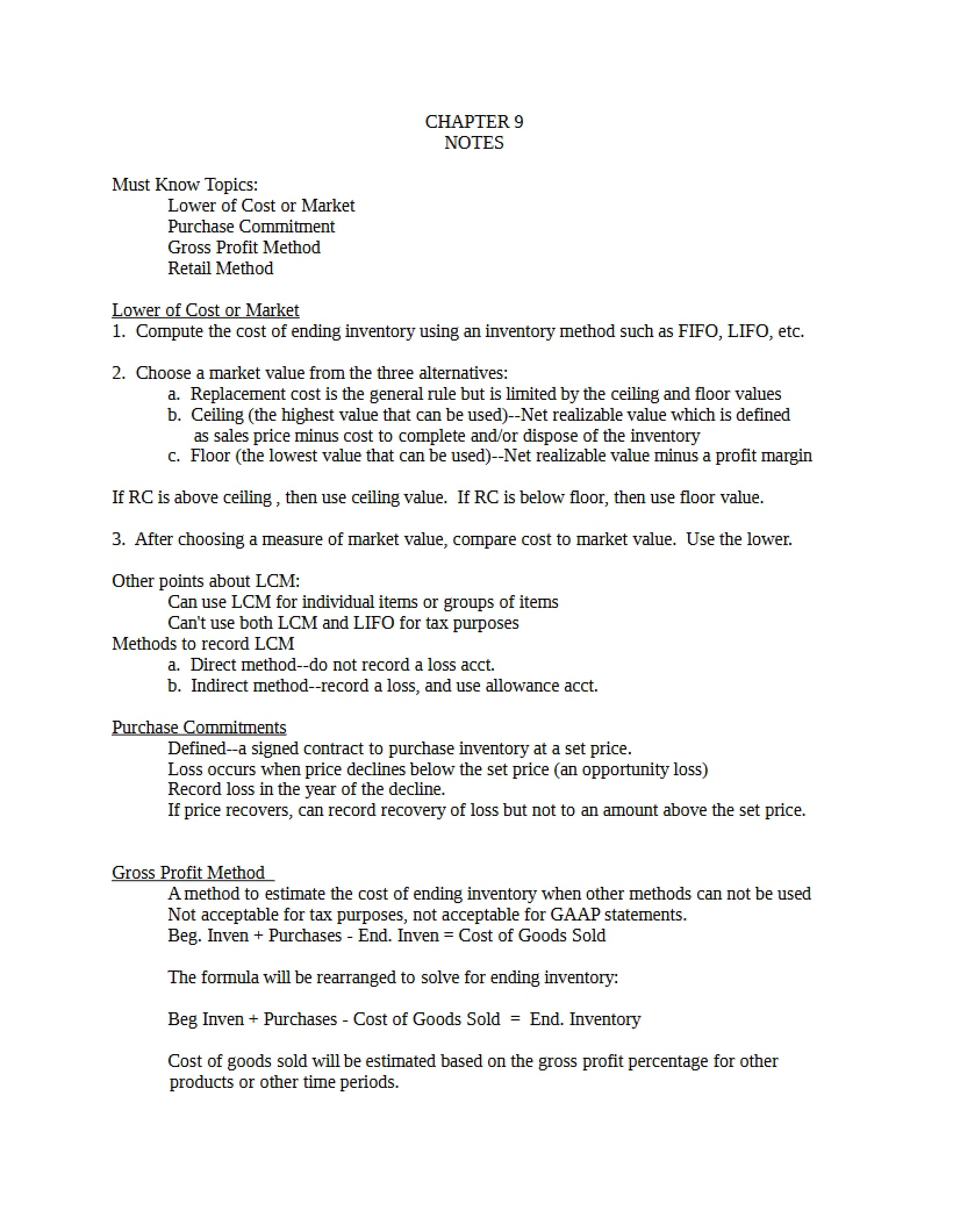Notes for Chapter 9