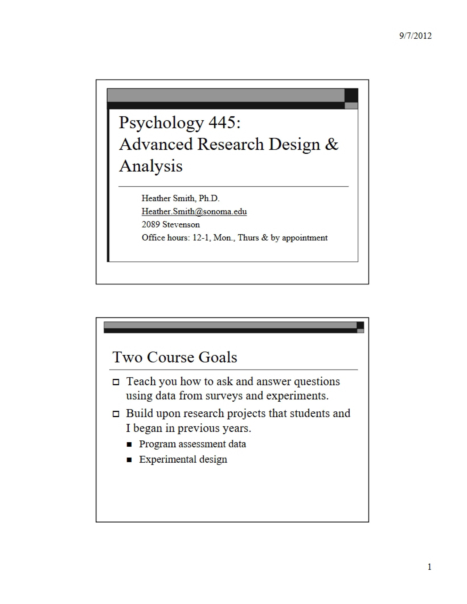 Advanced Research Design Course Info