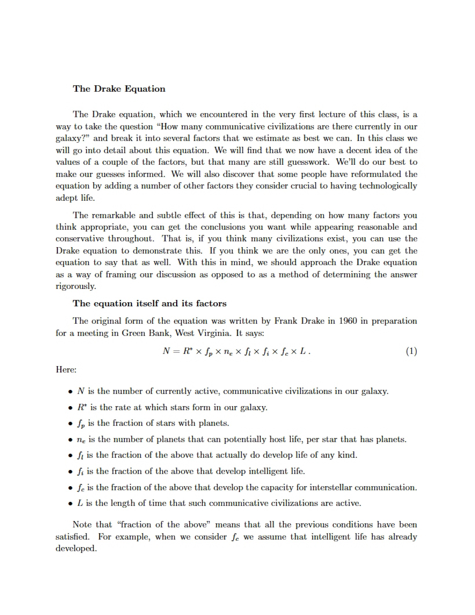 Drake Equation