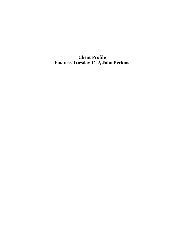 Report on Investment