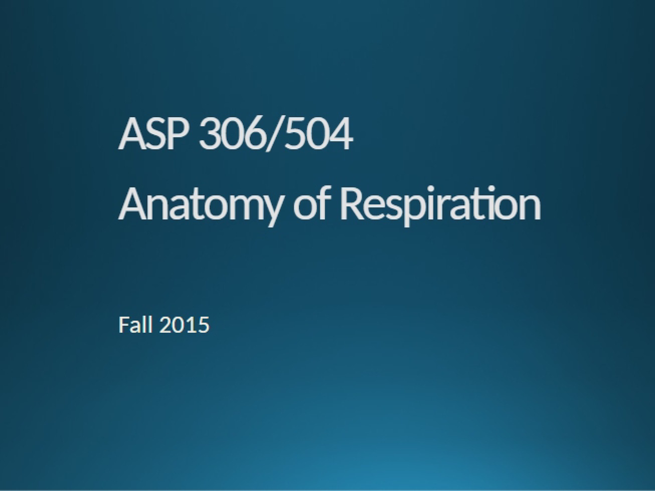 Anatomy of Respiration