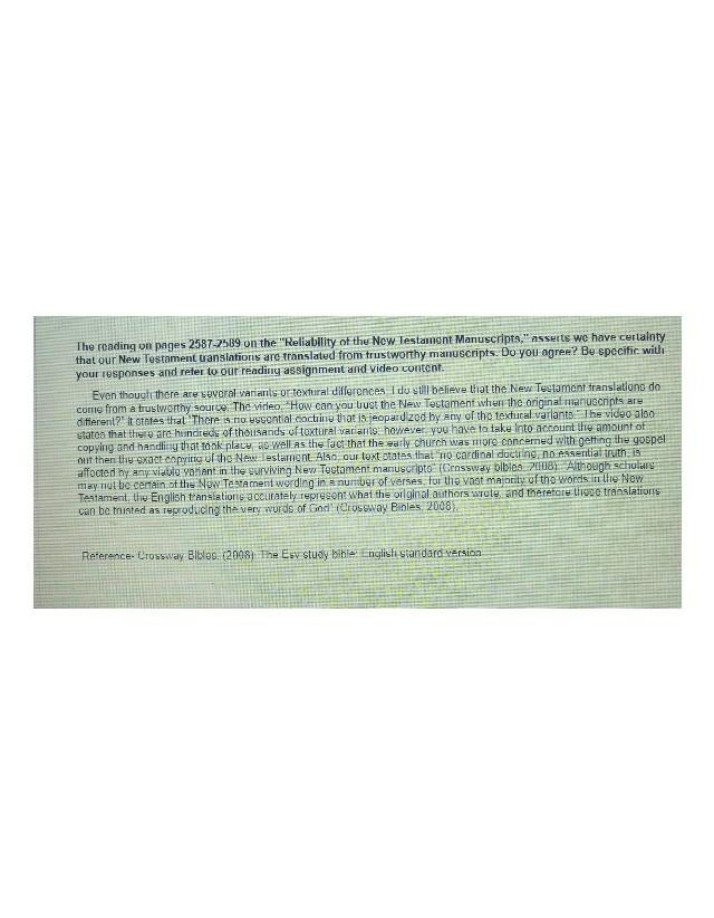 Reliability of New Testament Manuscripts as a Trustworthy Source