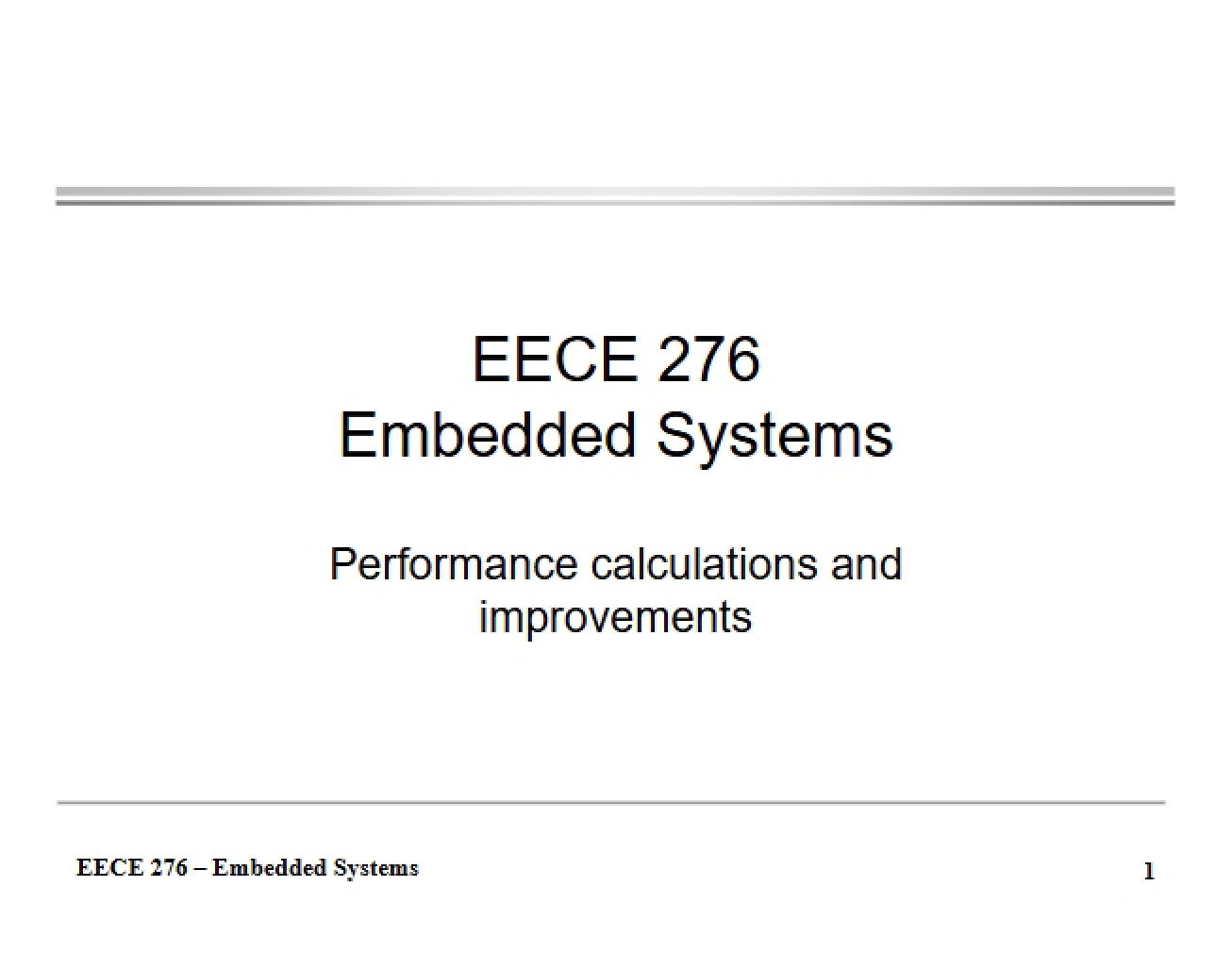Improvements in Performance